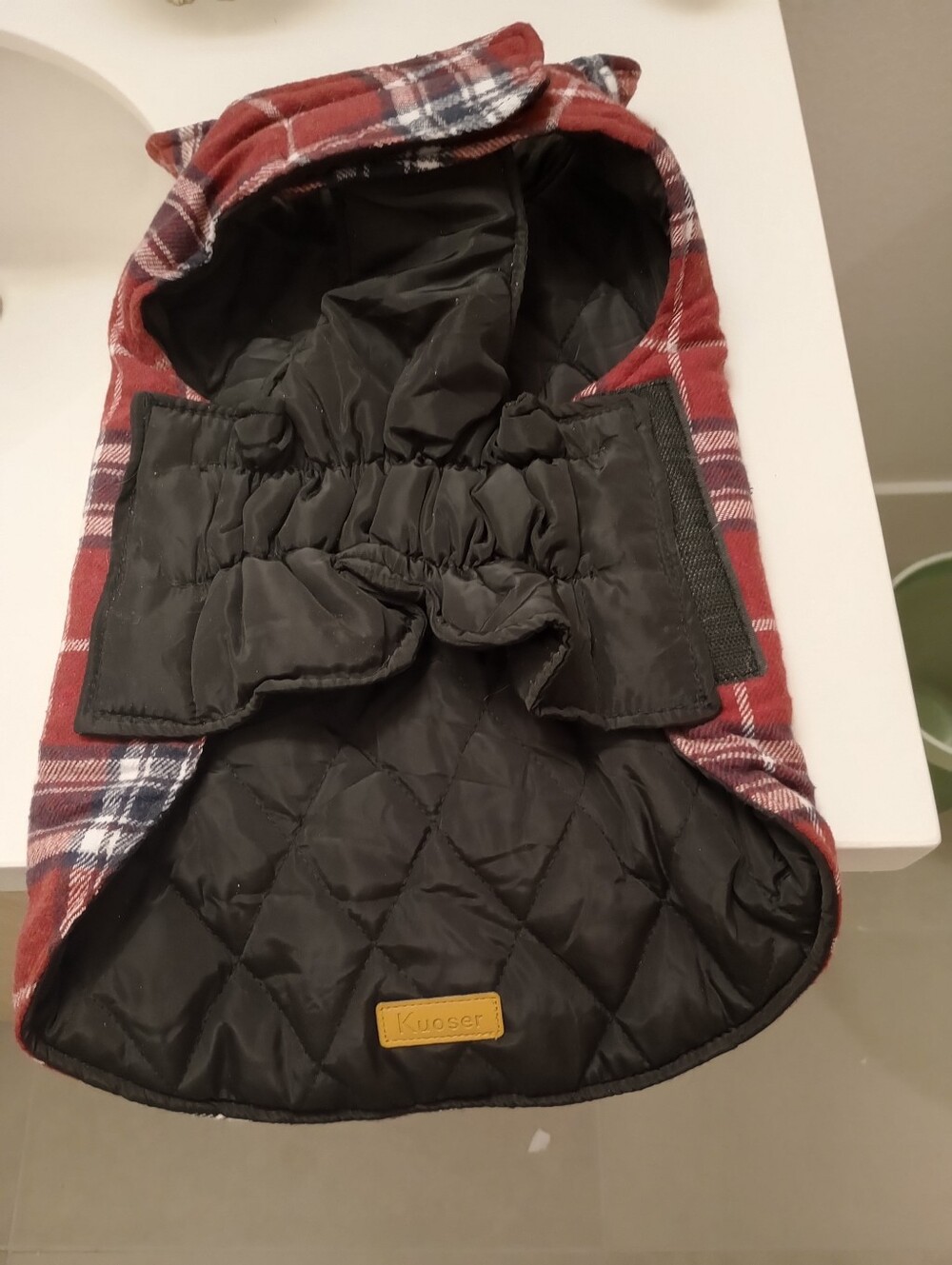 Pets Plaid Hooded Jacket - Red, Size Medium